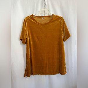 Faux Velvet mustard gold blouse